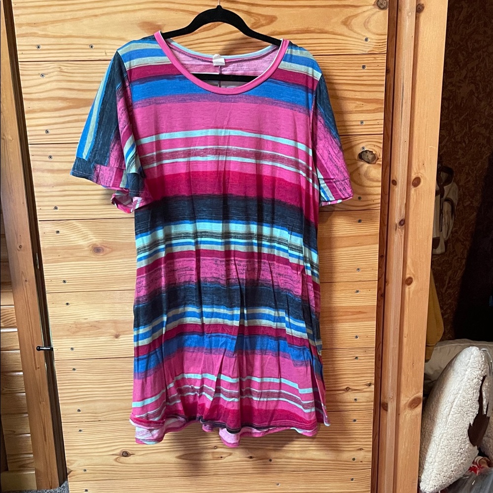 Colorful Striped T-Shirt Dress